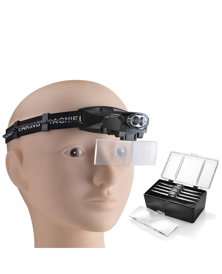 Headband With Led Light And Magnifying Lentes - (including 5 lenses)